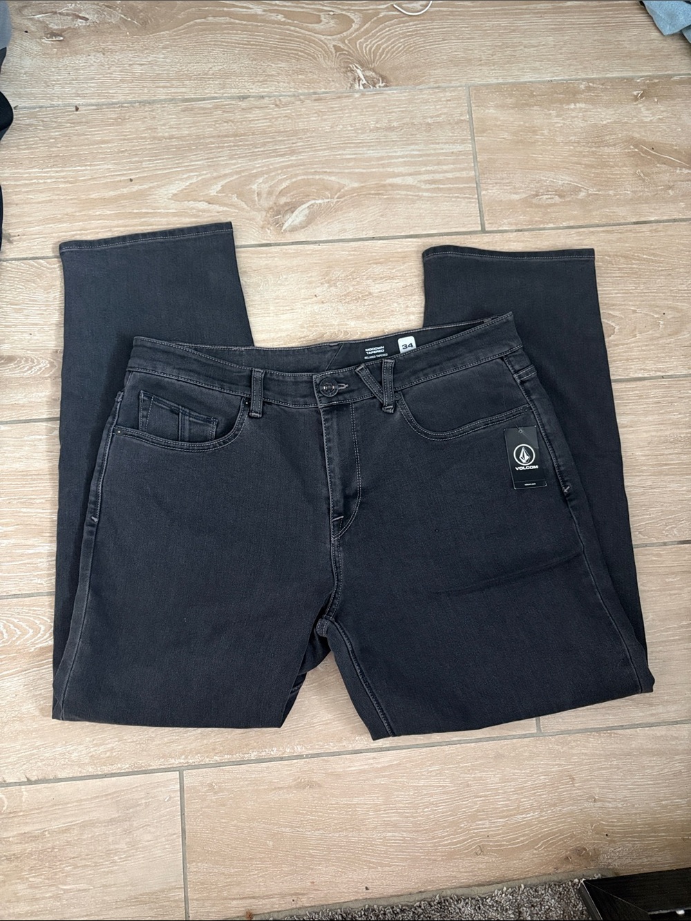 Volcom Men's Black Relaxed Fit Jeans